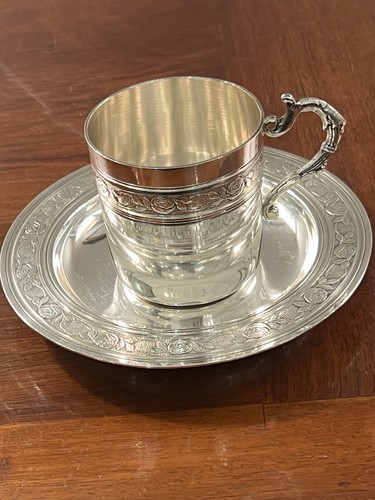 Belle tasse métal argenté - tasse,